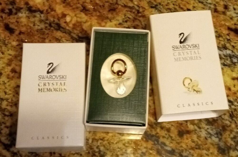 Swarovski Crystal Memories 168677 Baby Pacifier Pendant Gift Shower Wedding